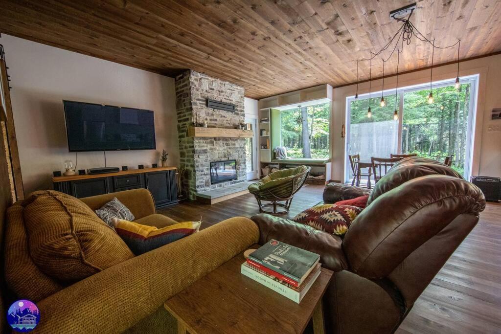 Chalet Deschamps- Spa- Chien Accepte- Nature- Estrie Mansonville エクステリア 写真