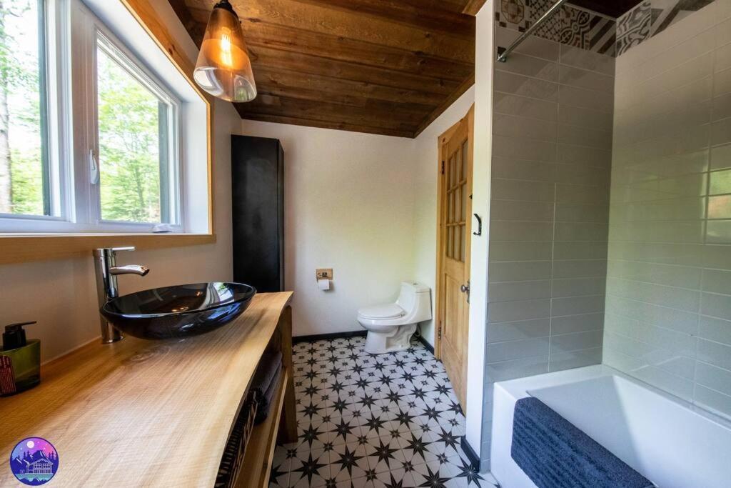 Chalet Deschamps- Spa- Chien Accepte- Nature- Estrie Mansonville エクステリア 写真